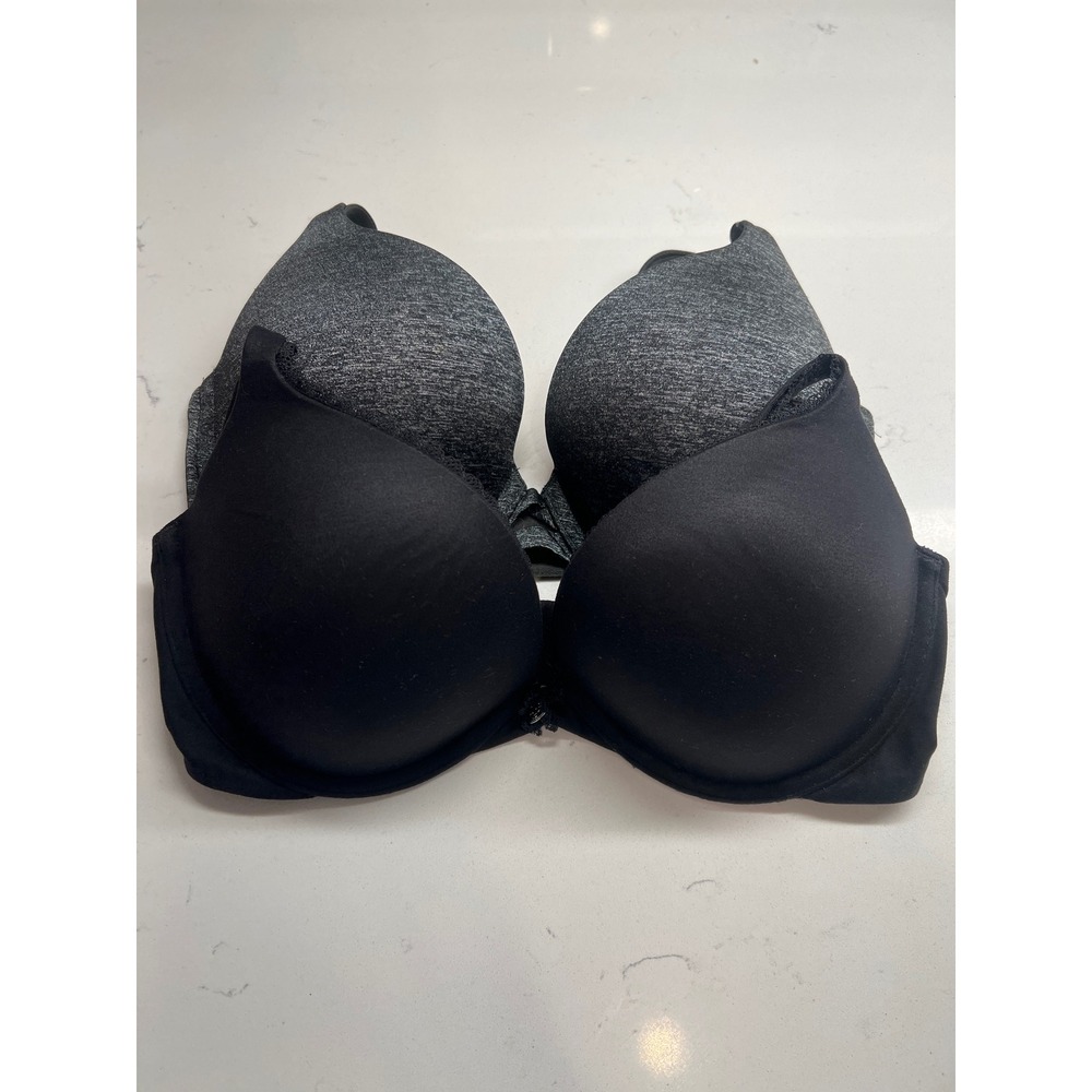 Victoria's Secret 32DD Push Up Perfect Shape Bra Lot‎ Black Gray